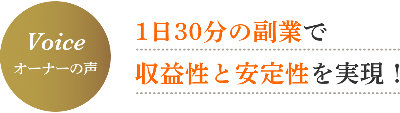 1日30分の副業で収益性と安定性を実現！