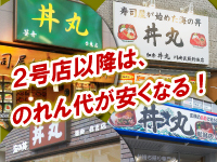 2号店開業以降、店舗が増えるごとに“のれん代”が下がるシステムで多店舗化を支援!