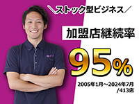 【加盟店継続率95％/オーナーは施術不要】収益が積み上がるストック型。