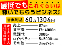 「着実に儲けがでる」＝「最低でもこれぐらいは稼いでいく」ビジネスです。