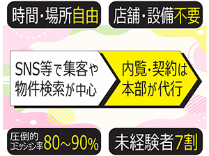 複雑な営業・契約はプロにお任せ。あなたの仕事は引越したい人を紹介することです。
